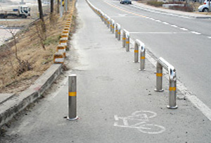 상주시 자전거도로 설치 된 거리