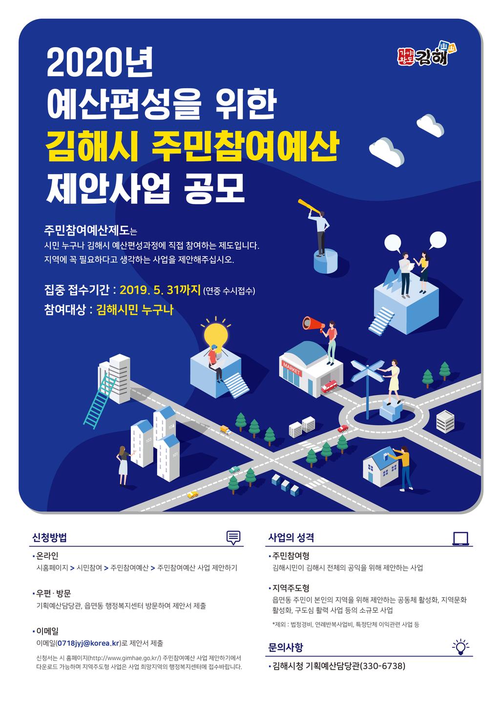 김해시 주민참여예산 제안사업 공모 포스터