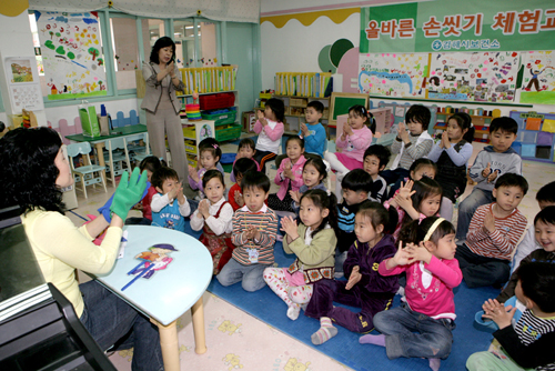 취학 전 아동 손 씻기 순회교육1