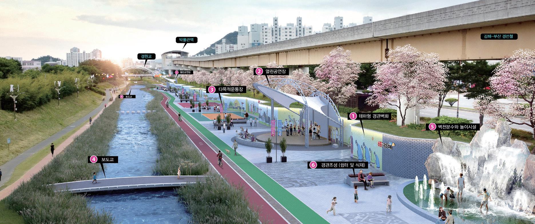 해반천 여가공간 조성사업 조감도