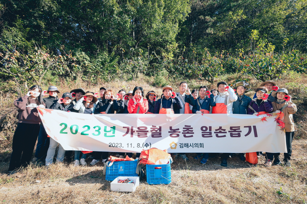 김해시의회 단감농가 일손돕기 실시