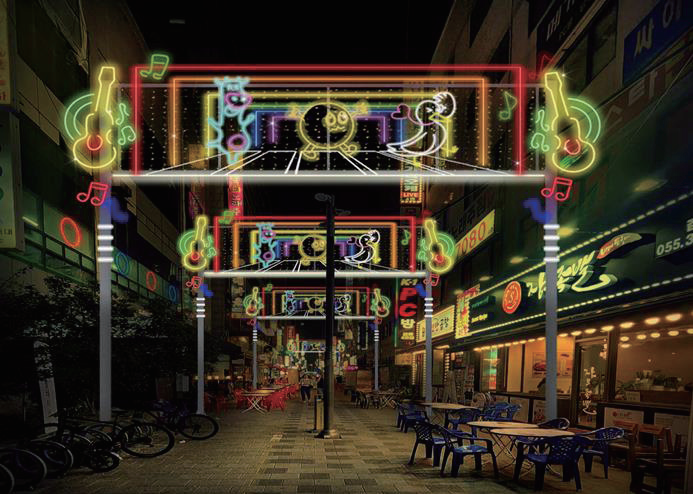 내외동 무로거리 LED조명으로 야간경관 특화