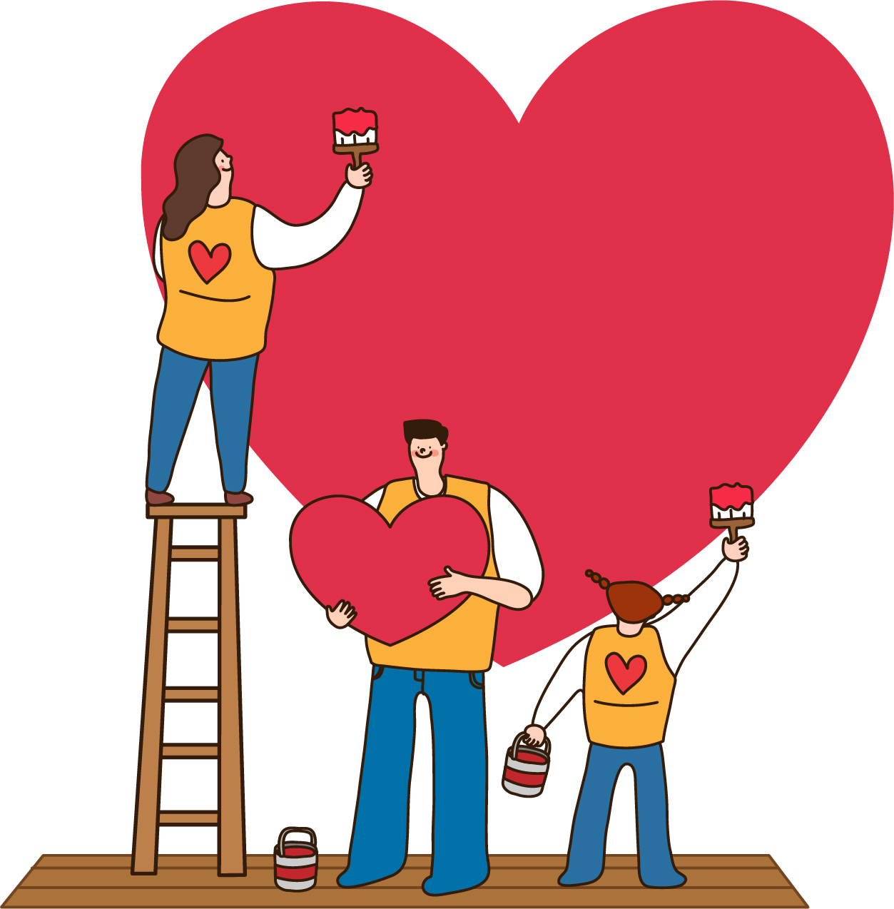 따뜻한 김해시민들 일러스트 