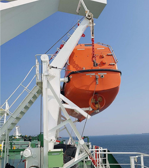 구명정 진수장치 