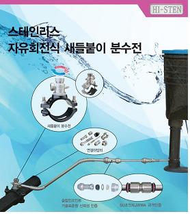 자유회전식 스테인리스 새들붙이 분수전