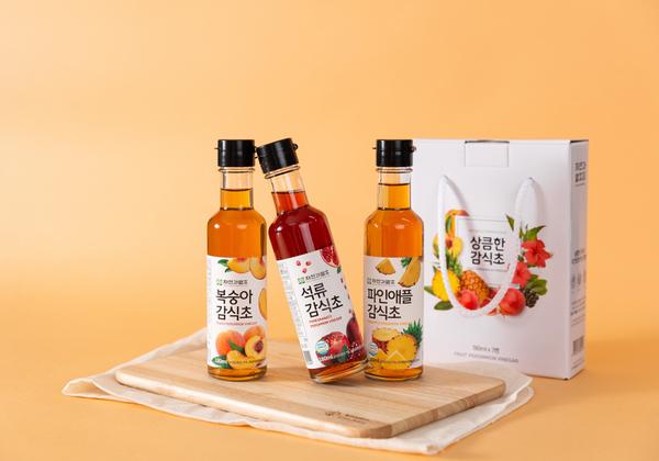 3년숙성 복숭아, 파인애플, 석류 감식초 음료베이스