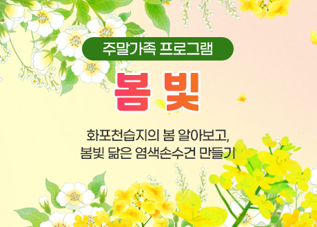 주말가족 프로그램 봄 빛 화포천습지의 봄 알아보고, 봄빛 닮은 염색손수건 만들기