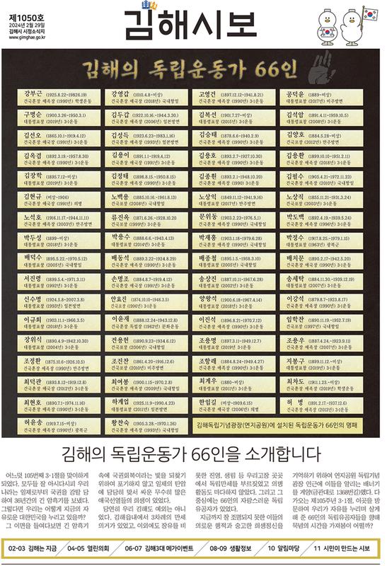 김해시보 1050호 표지