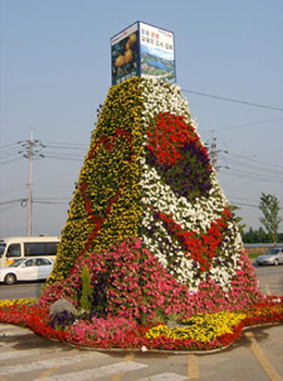 부원사거리 꽃 탑