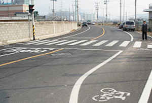 상주시 자전거도로 설치 된 거리