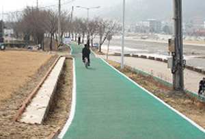 상주시 자전거도로 설치 된 거리