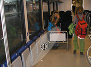 전동차내 자전거 탑승 공간 전동차내 설치 (①)