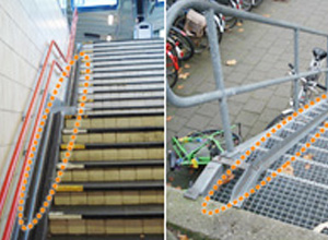 계단부의 자전거 이동로