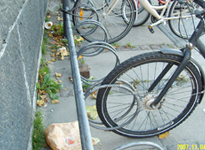 광장내의 자전거 주차시설