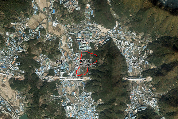 미래테크일반산업단지 위치도. 김해시 한림면 용덕리 848-3번지 일원