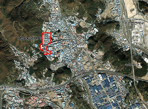 내삼농공단지 위치도. 김해시 주촌면 내삼리 일원