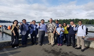 2019 레이크우드시 국제페스티벌에서 레이크우드 관계자들과 김해시 대표단