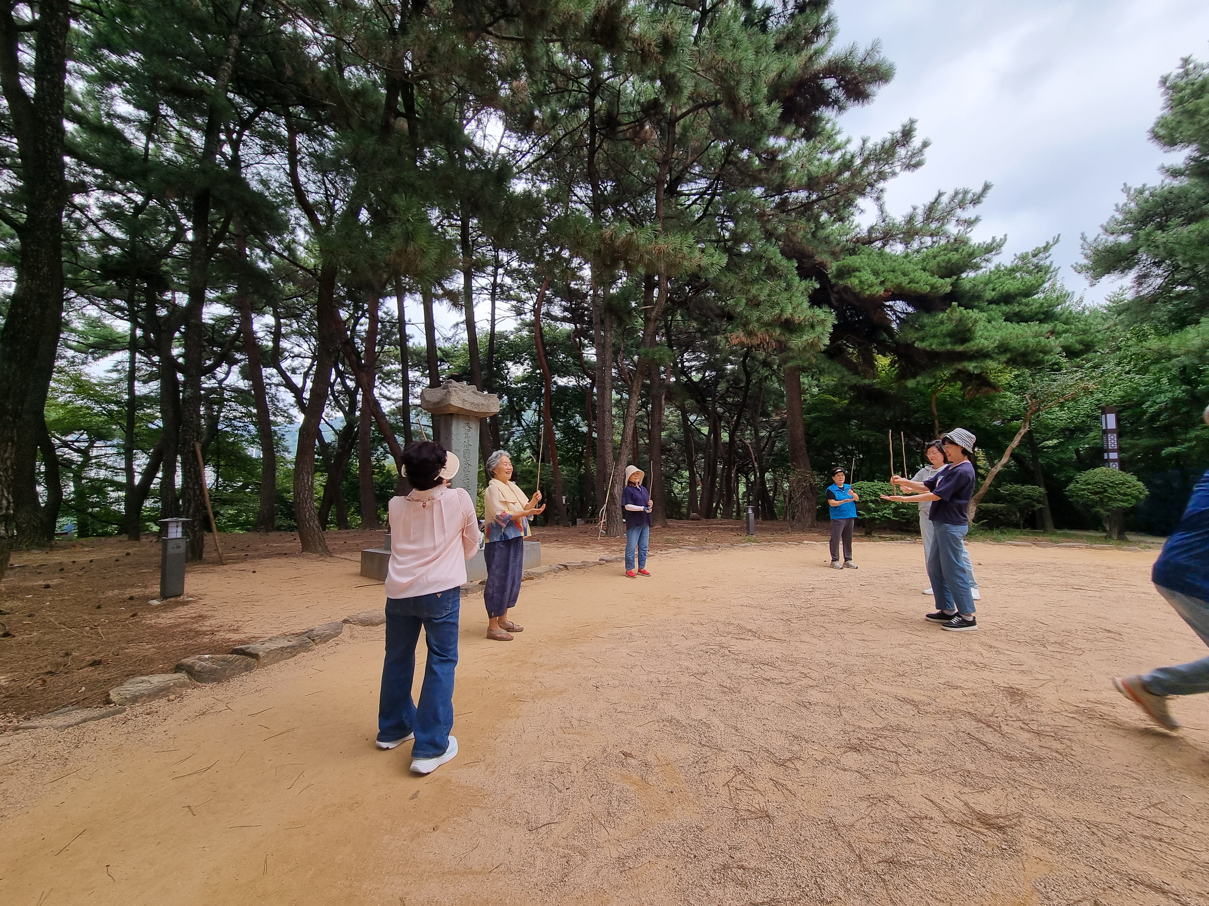 때죽나뭇가지를 세우며 마음의 중심도 세워 봅니다
