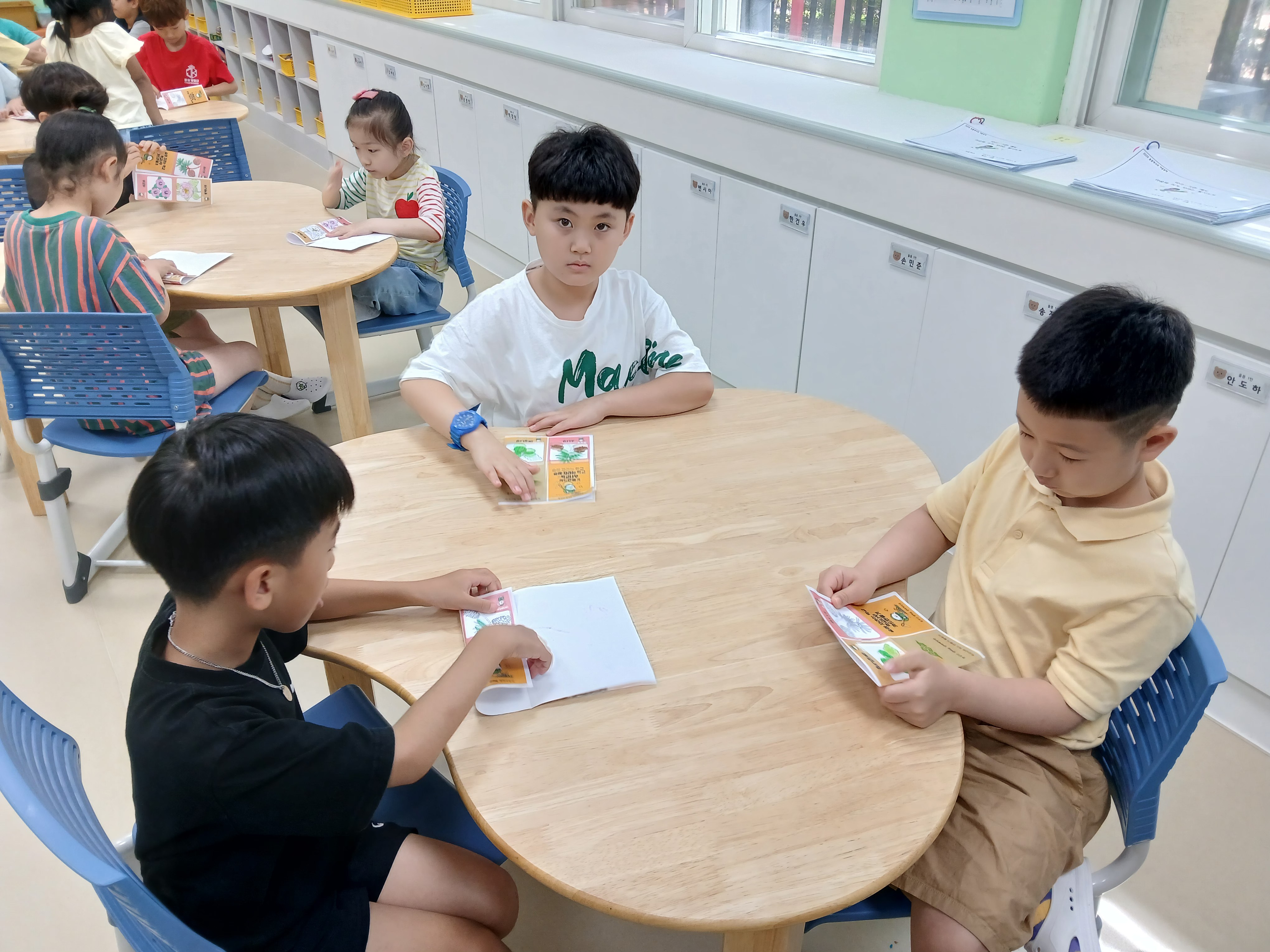 팔면북 만들기 나무의 이름도 알고 색도 칠해요