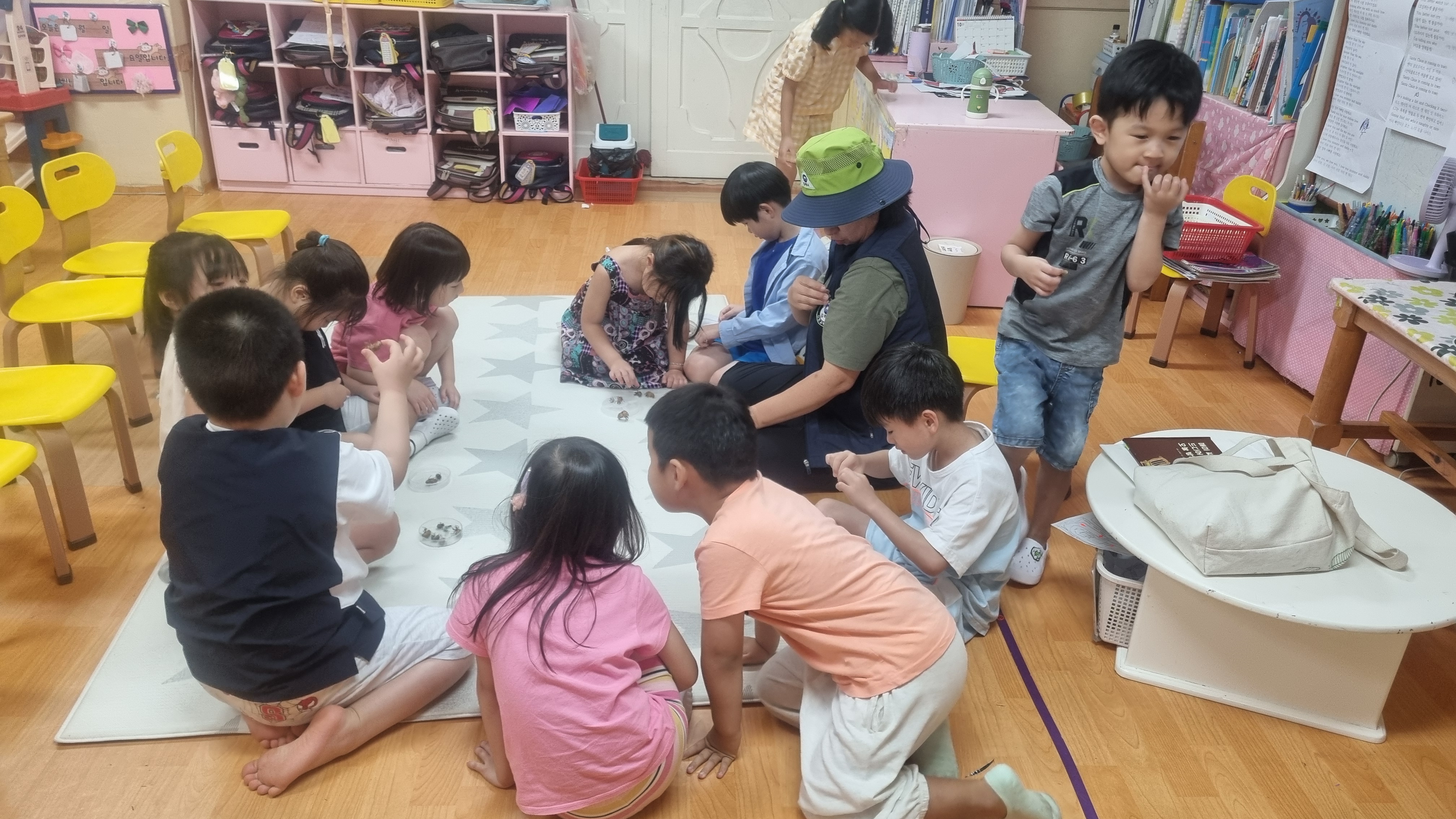 매미 탈피각을 탐색하며 옷이랑 머리에 붙여보아요